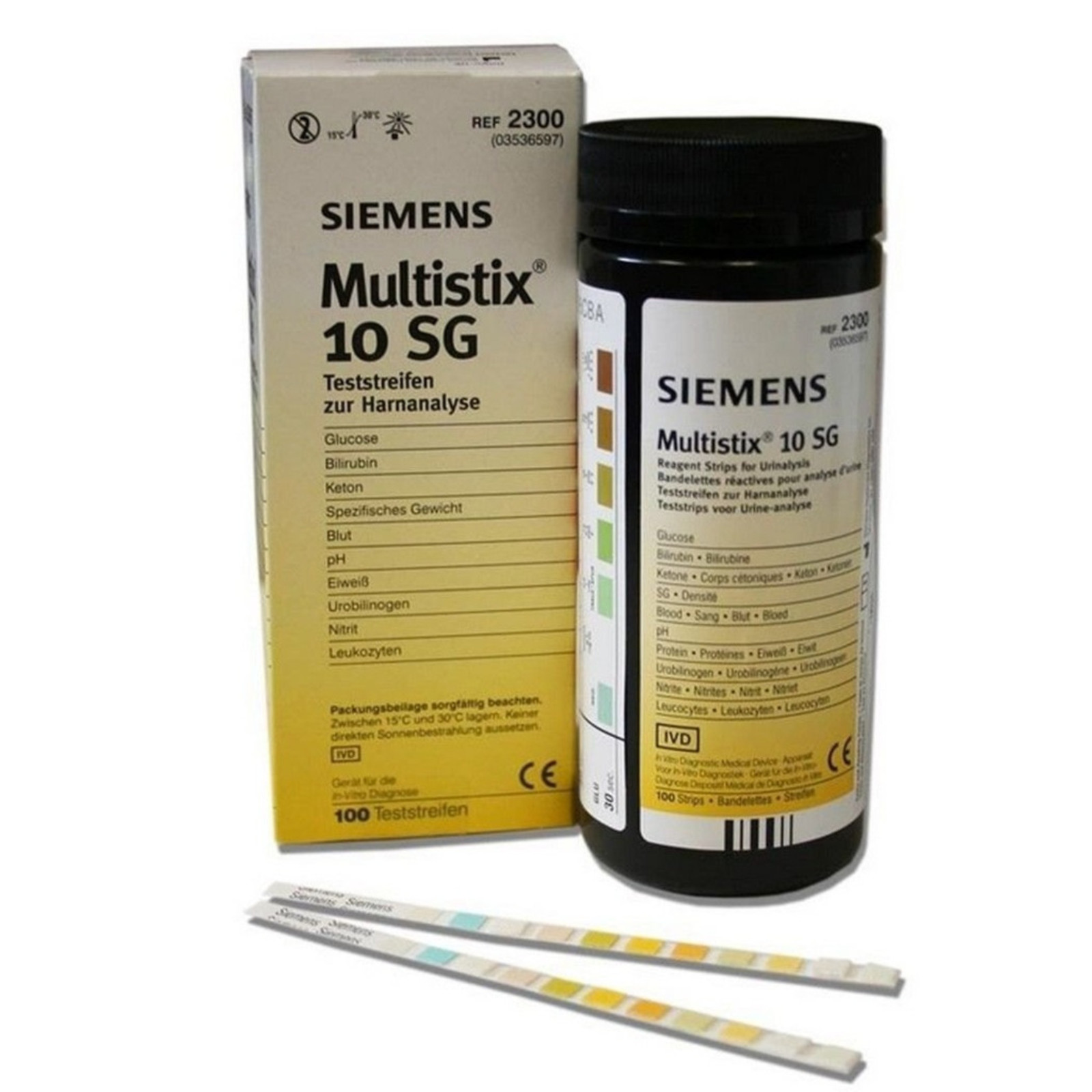 Siemens 2300 2161 Multistix 10 SG Reagent Urine Test Strips - March 2026