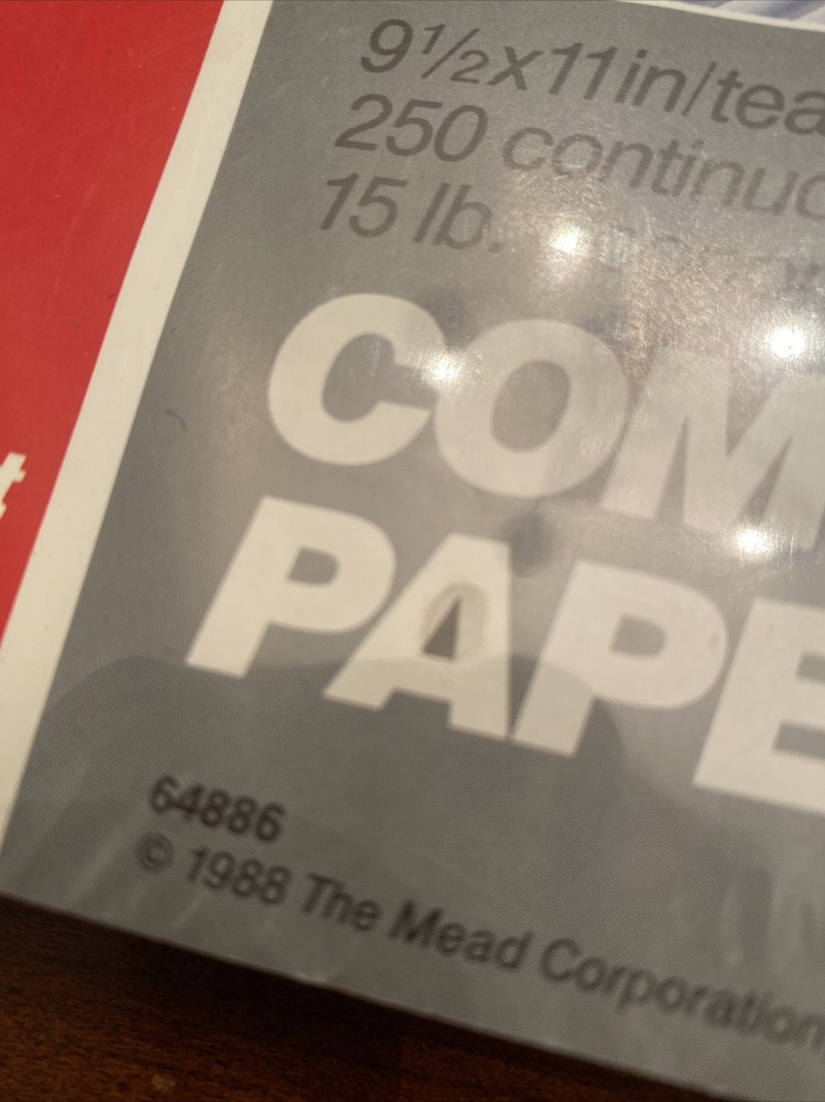 Mead 1988 Computer Printer Paper Continuous 250 Pages Dot Matrix New