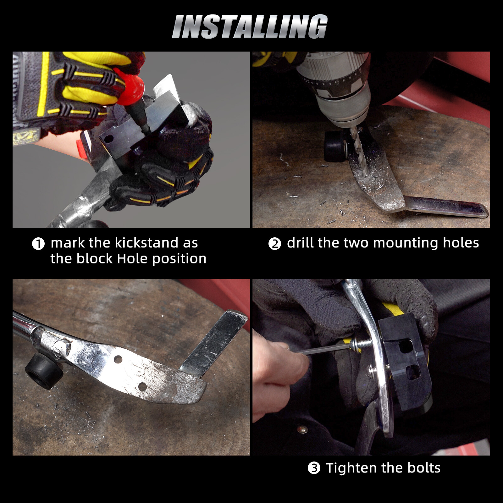 NICECNC Kickstand Lift Block 1"/2" for Harley Electra Glide Standard FLHT 10-23