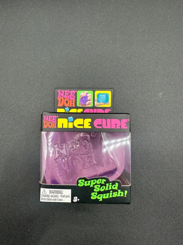 Original Nee Doh Nice Cube - Super Solid Squish! (Purple) - Factory Sealed