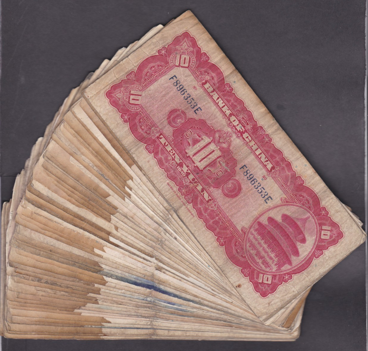 [CIR 55 Notes, Water Damage] 1940 China 10 Yuan P-85 [C-1]