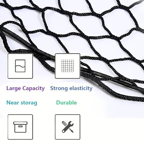 Cargo Net Compatible with 2020-2025 Cadillac XT6, Black, Nylon/Polyester, 1