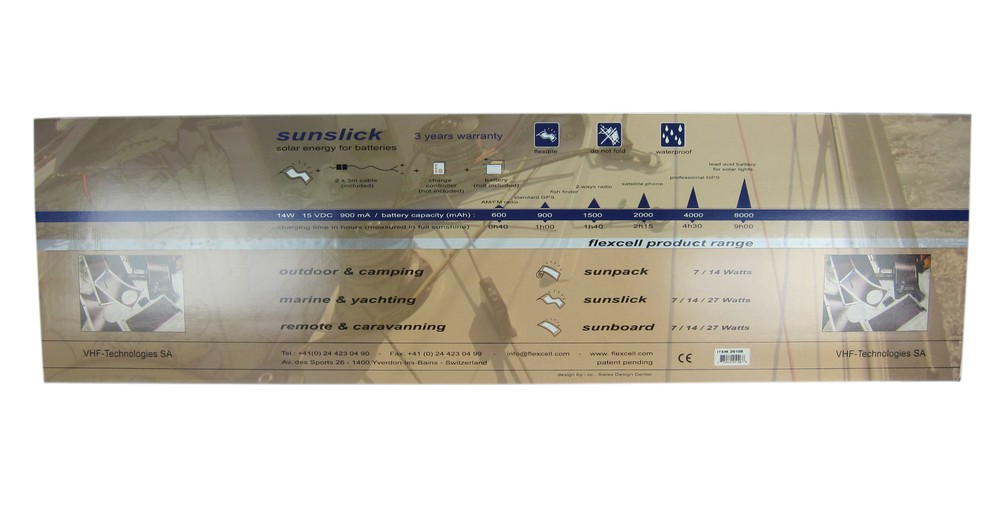 Flexcell Sunslick 14Watts Flexible Solar Panel for Marine & Yachting