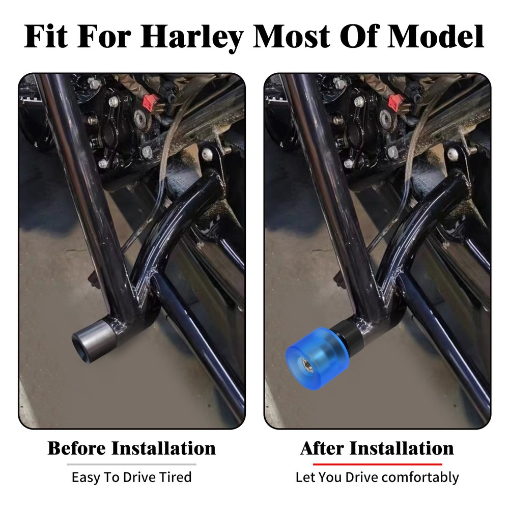 Blue 2x Engine Protective Guards Crashs Bars M12 End Balls Protector For Harley