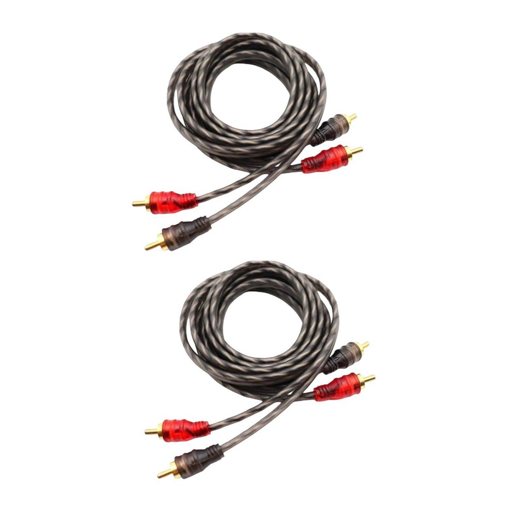 Durable 2PCS RCA Cables 2 Channel Twisted 4Ft Audio Interconnect Amp Cable