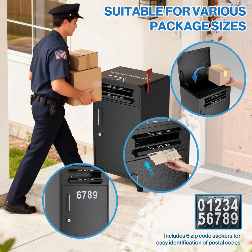 Large Package Delivery Boxes for Outside, Locking Parcel Drop Box Anti-Theft