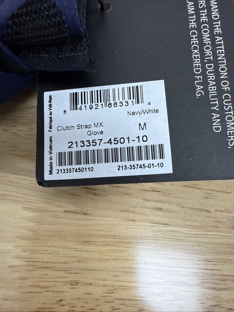 FXR Clutch Strap MX Gloves Navy/White Medium
