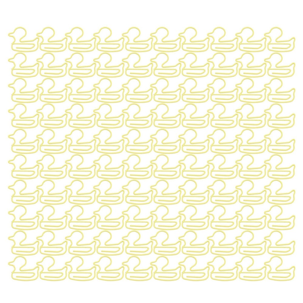 100Pcs Paper Clips Yellow Duck Shape Lightweight Portable Electroplating Process