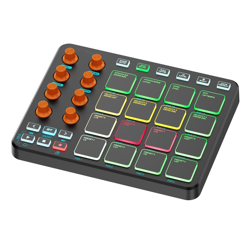 16 RGB Pads Wireless MIDI Controller For Beginners FDMK