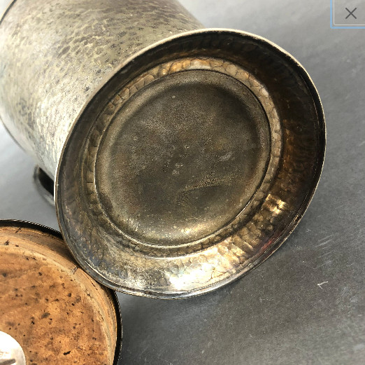 Bernard Rice & Sons Apollo 1920s Silverplate Hand Hammered Cocktail Pitcher