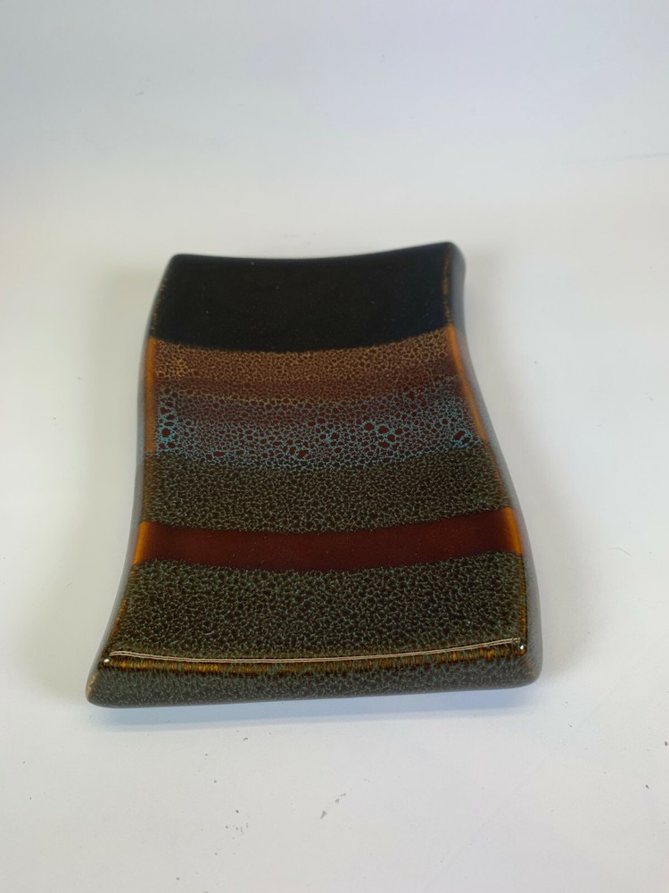 Soap dish Kirove ceramic stripes 4 x 6 new