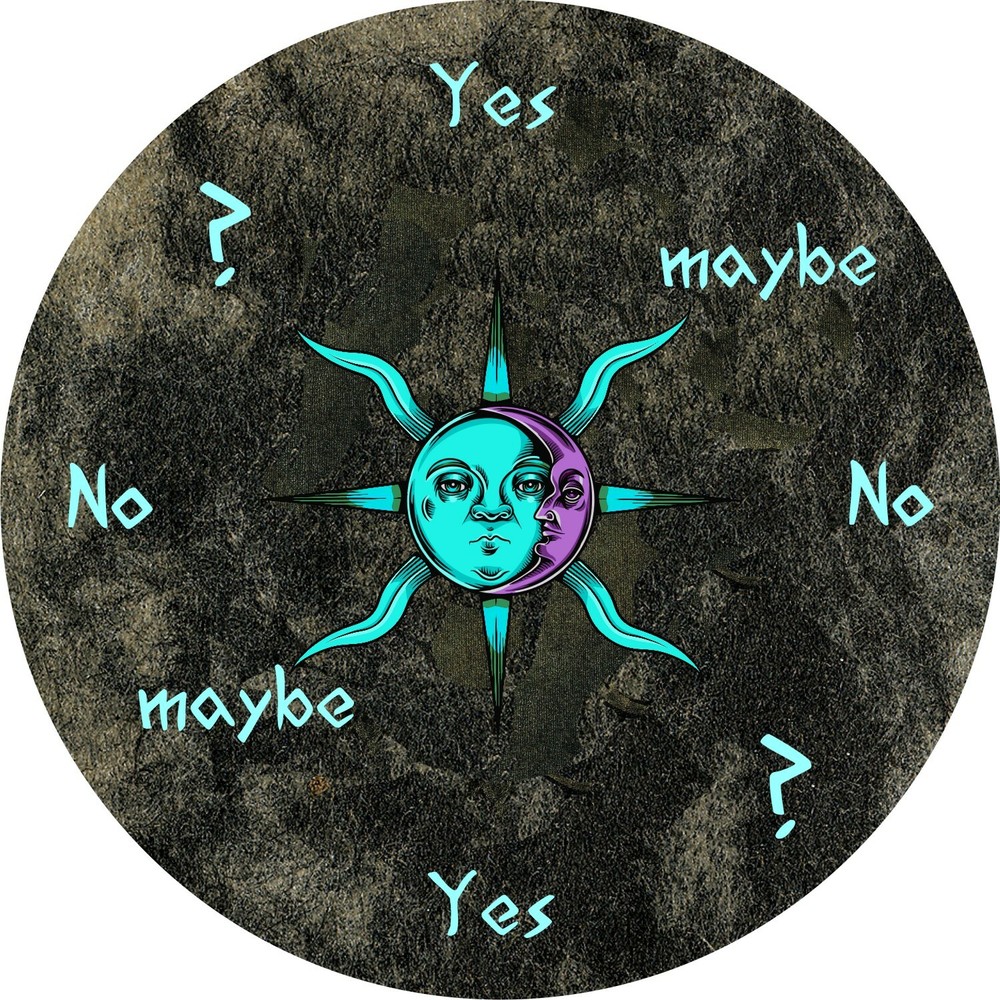 5" Pendulum Board - Dowsing Divination Message Board "Sun Moon" Black