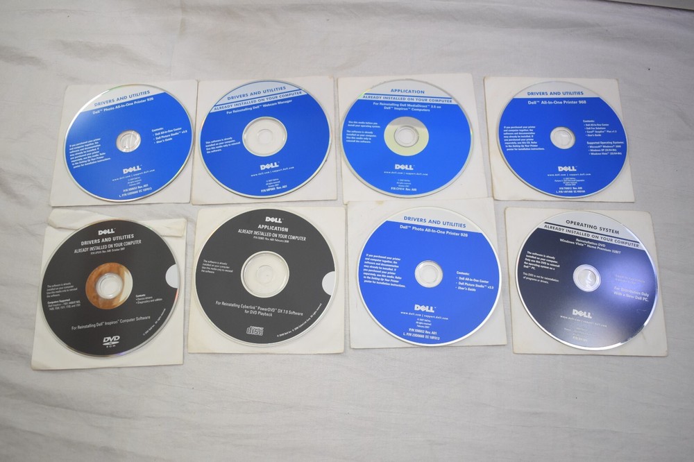 8 Disc  Dell Dimension Resource CD  & Dell Tools CD  & Reinstall Roxio Easy CD