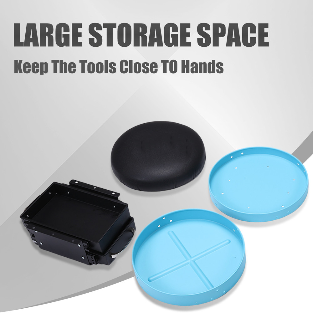 Removable Rolling Seat Creeper Garage Stool Work Chair w/ Tool Storage Drawers