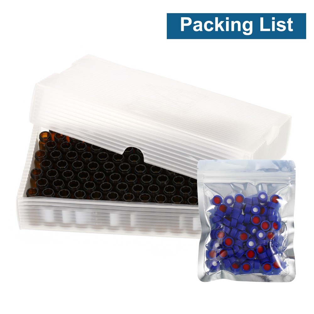 2ml Self-Sampler Vial, 500pcs Red Patch PTFE & White Silicone Sets