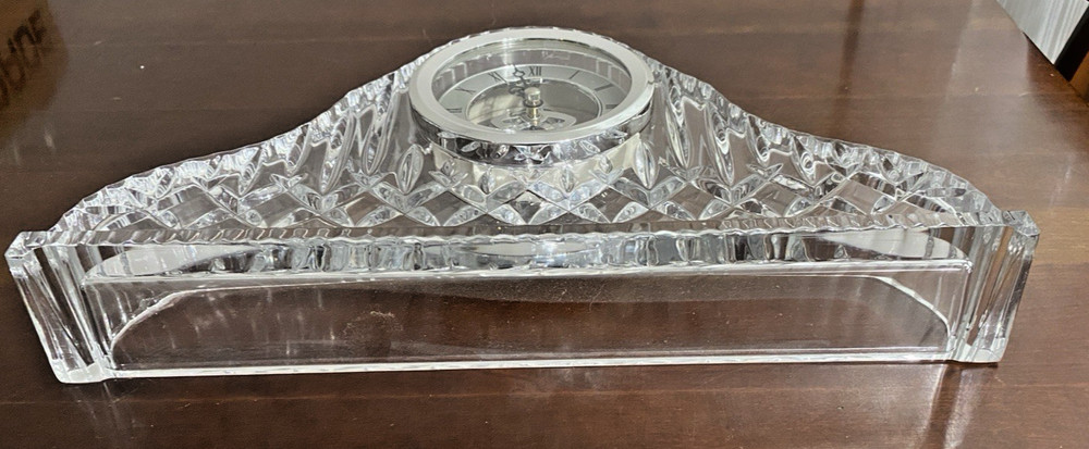 Large German Gorham Crystal Clock Lady Anne Silver Skeleton Clock