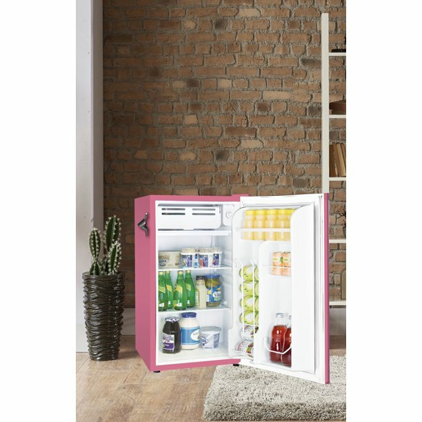 Retro Pink Mini Fridge Retro 3.2 cu ft Girls Dorm Office Compact Refrigerator