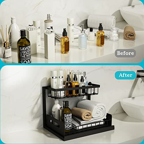 2 Tier Under Sink Pull-out Drawer Storage Shelf Organizer kitchen bathroom Cabin