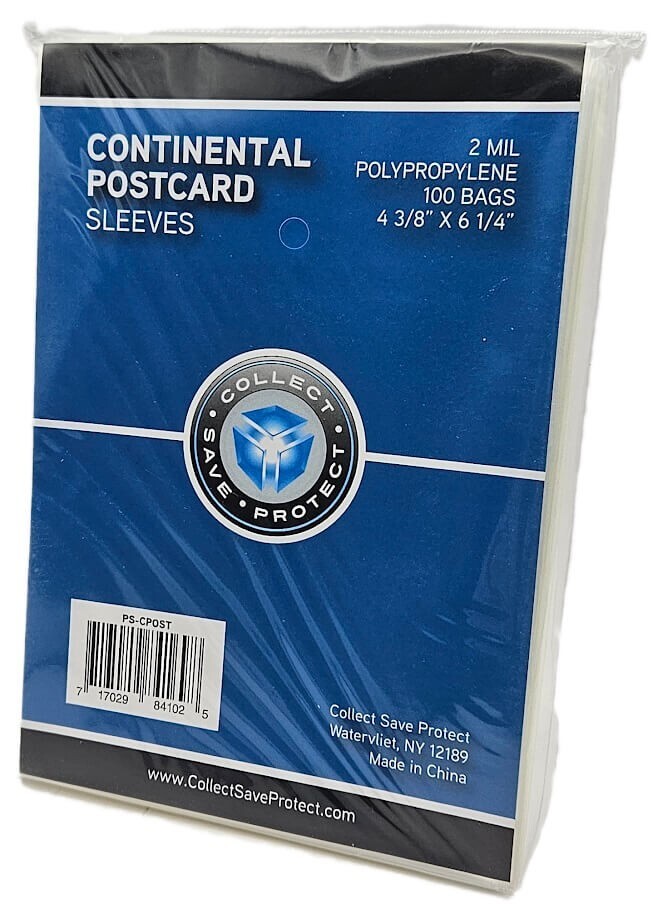 (1000) CSP Continental Postcard Sleeves Archival Safe Larger 4 3/8 x 6 1/4 Size