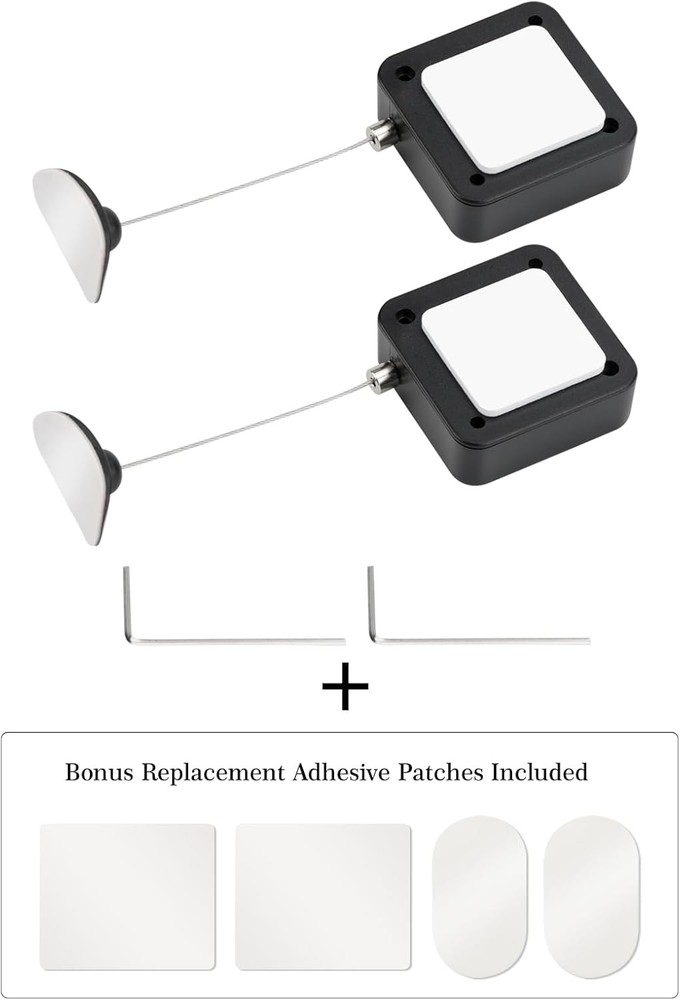 EKZ 6.5 ft Retractable Remote Control Cable Tether Lock with 2 Pcs, Black