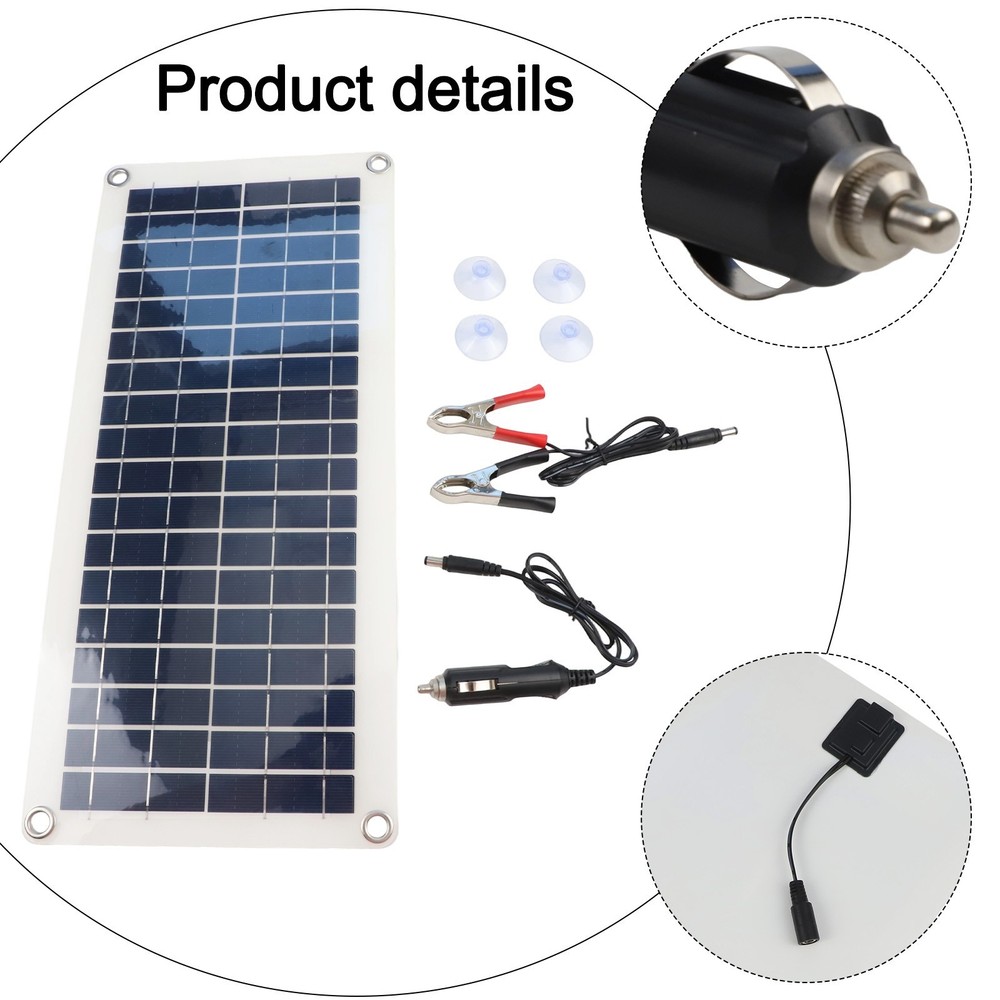 Flexible Solar Panel Kit with Dual USB Ports Charge Devices Simultaneously