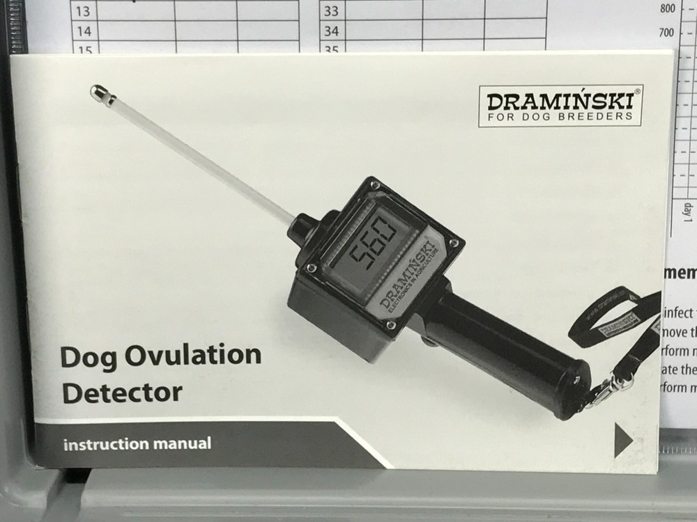Draminski Dog Ovulation Detector ED23723 With Case Manual & Data Sheet