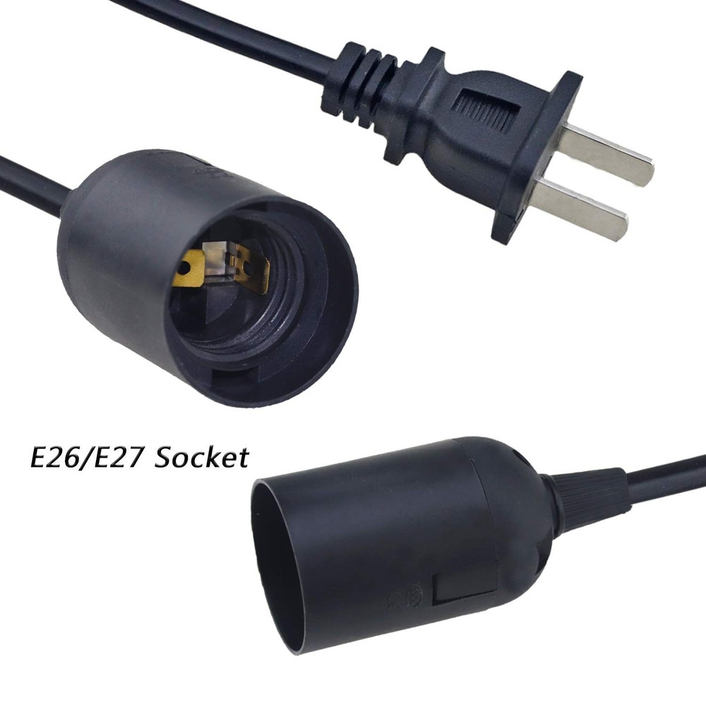 4packs 5.9ft E26/E27 LED Light Socket Extension Cord with On/Off Switch and U...