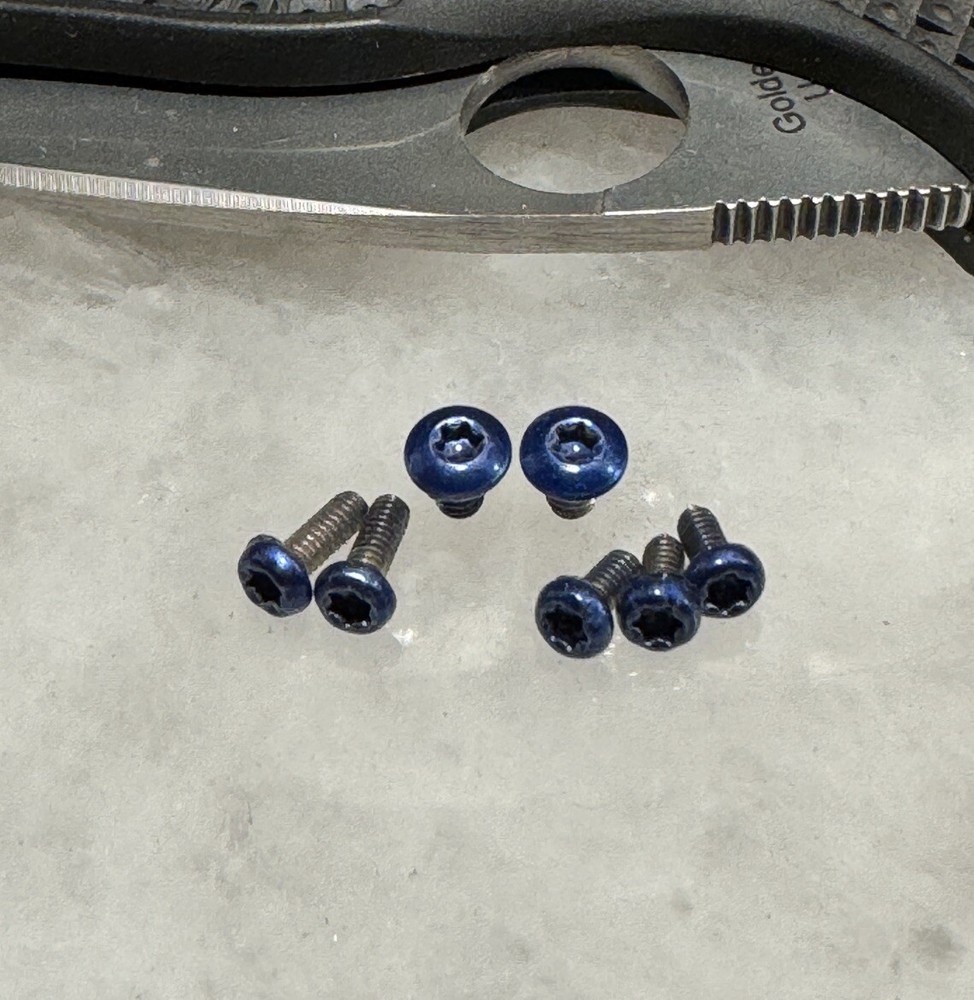 Translucent Blue Screws Set For Spyderco Native 5 Lightweight FRN Handle 7pcs