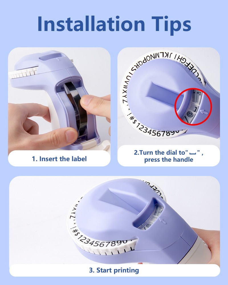 1PACK 3D DYMO Embossing Label Maker with 6 DYMO 3D Label Tapes