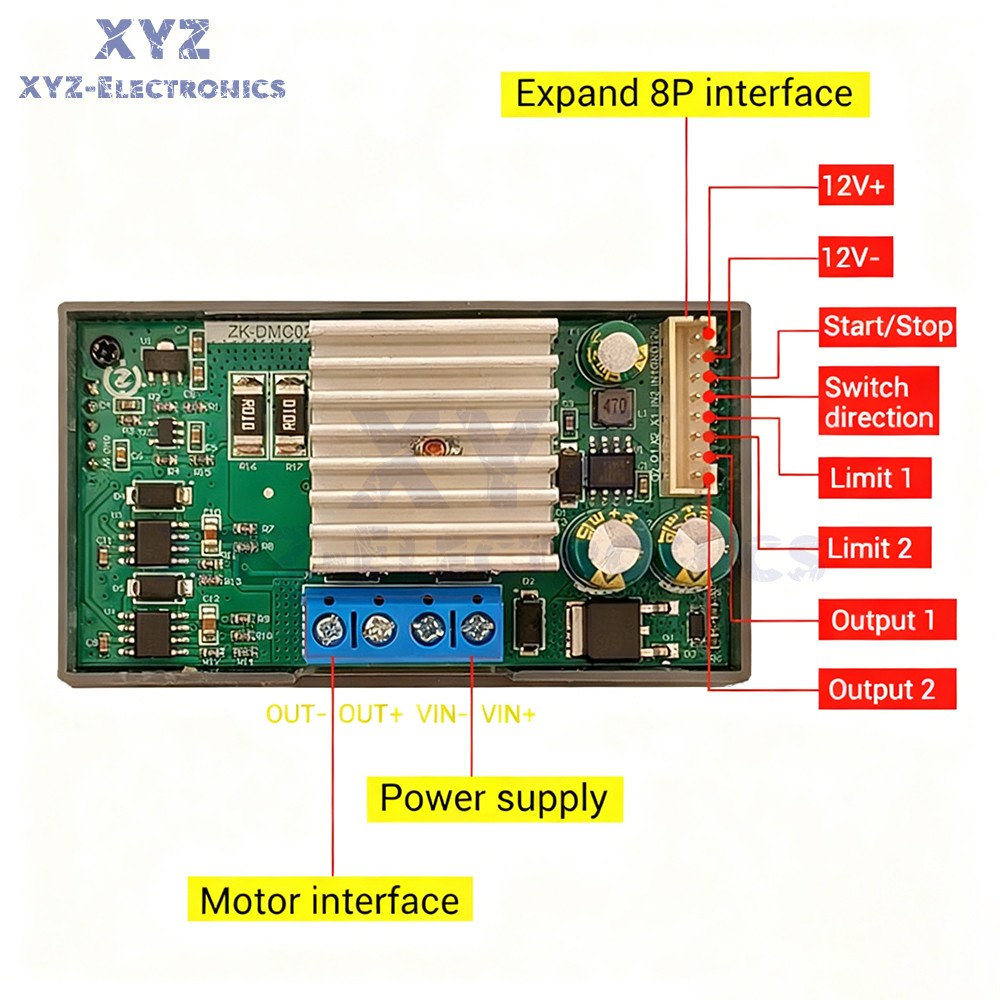 12-30V DMC02 DC Motor Controller Forward/Reverse Delay Cycle Speed Regulation
