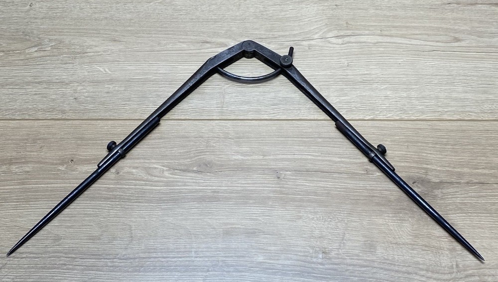 Antique Athol Machine Co Trammel Points Beam Divider Adjustable Machinist Tool