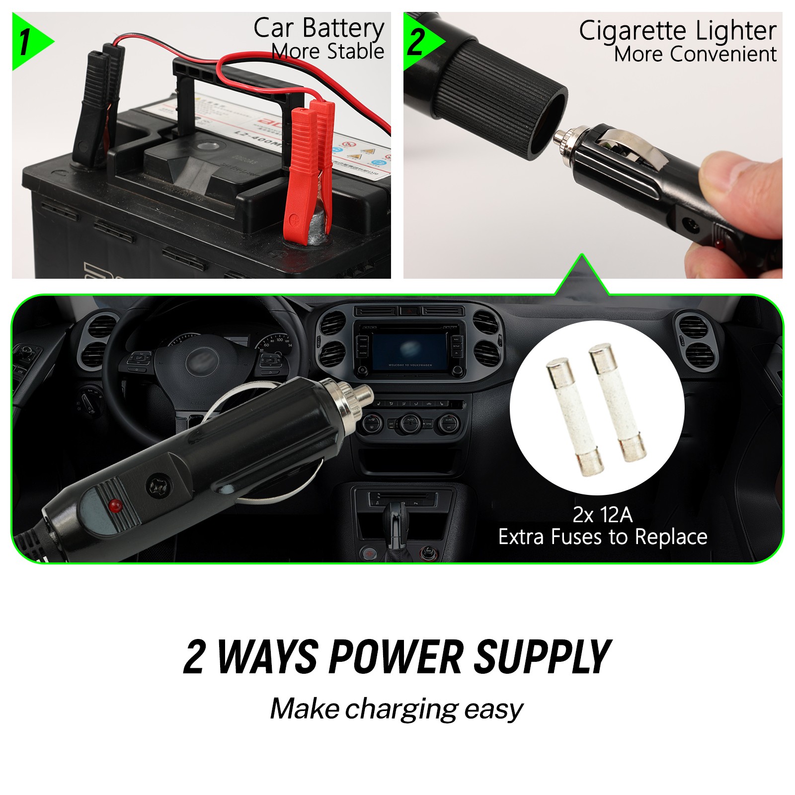 Electric Hydraulic Floor Jack 5 Ton 12V Impact Wrench Tire Inflator Pump Car Kit