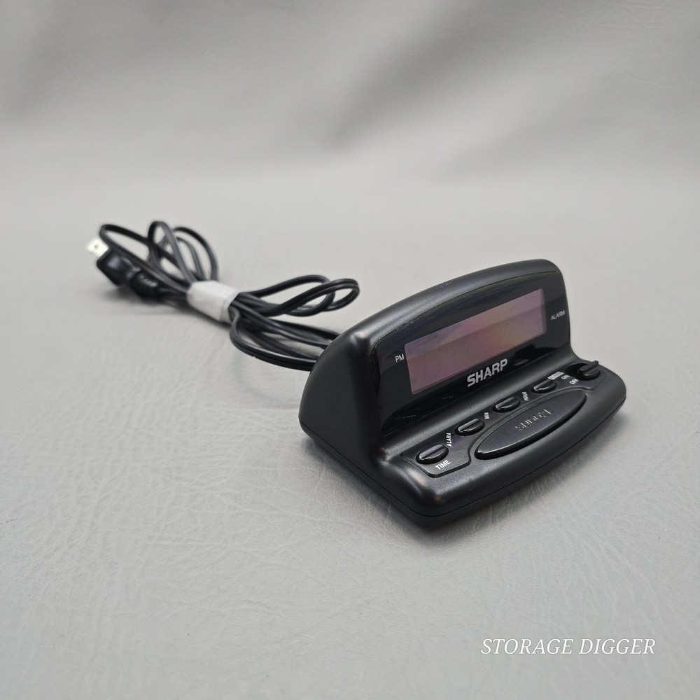 Sharp SPC026 Digital Alarm Clock Black LED Display Snooze Button Battery Backup