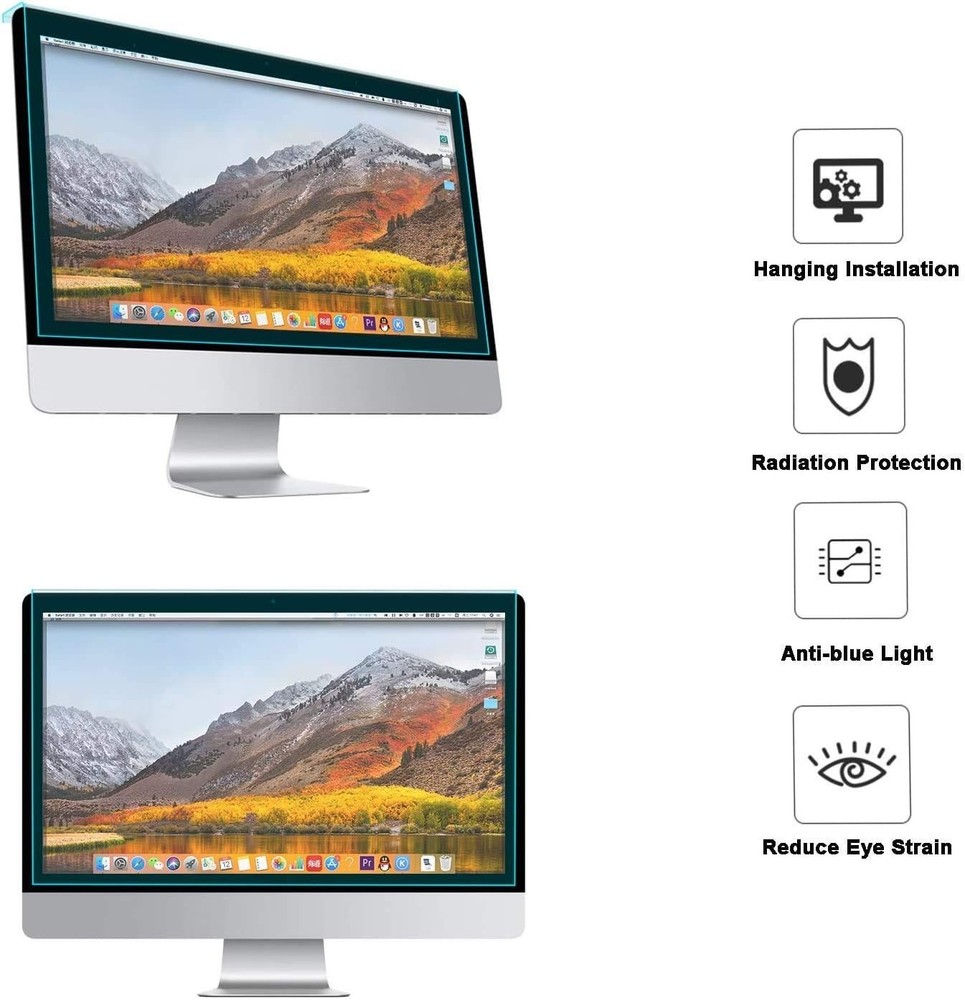 23-24 inch Computer Blue Light Blocking Screen Protector Anti-UV Eye Protecti...