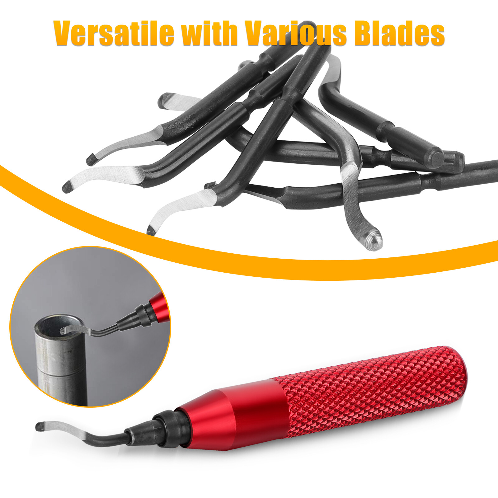 Deburring Tool + 15 High Speed Steel Rotary Burr Removal Blades + Cutter Pen Kit