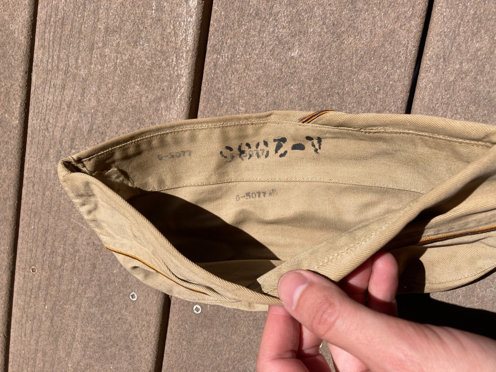 ORIGINAL WWII US ARMY AIR FORCE CORP KHAKI OVERSEAS CAP Approx 7