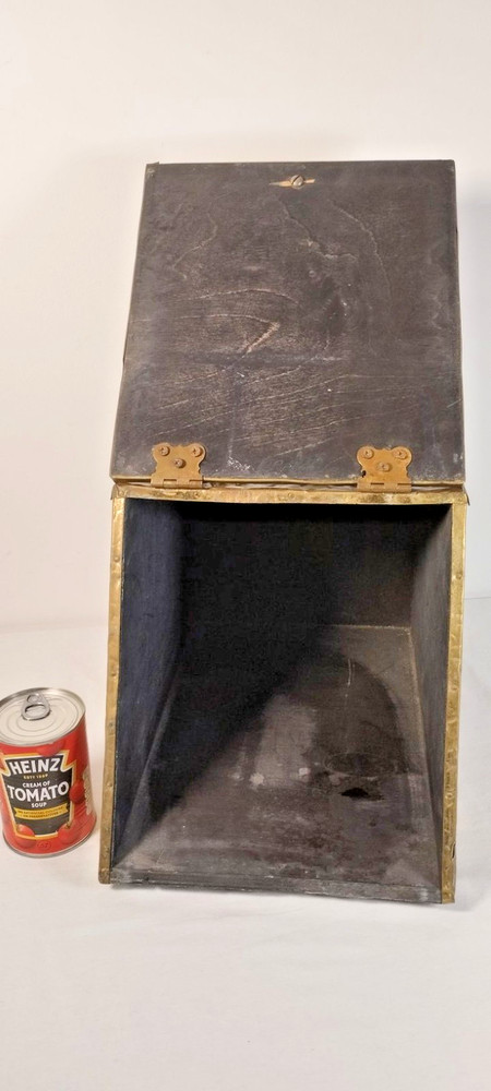 Vintage Coal Box / Fireside Log Bin – Embossed Front – Fireplace Decor
