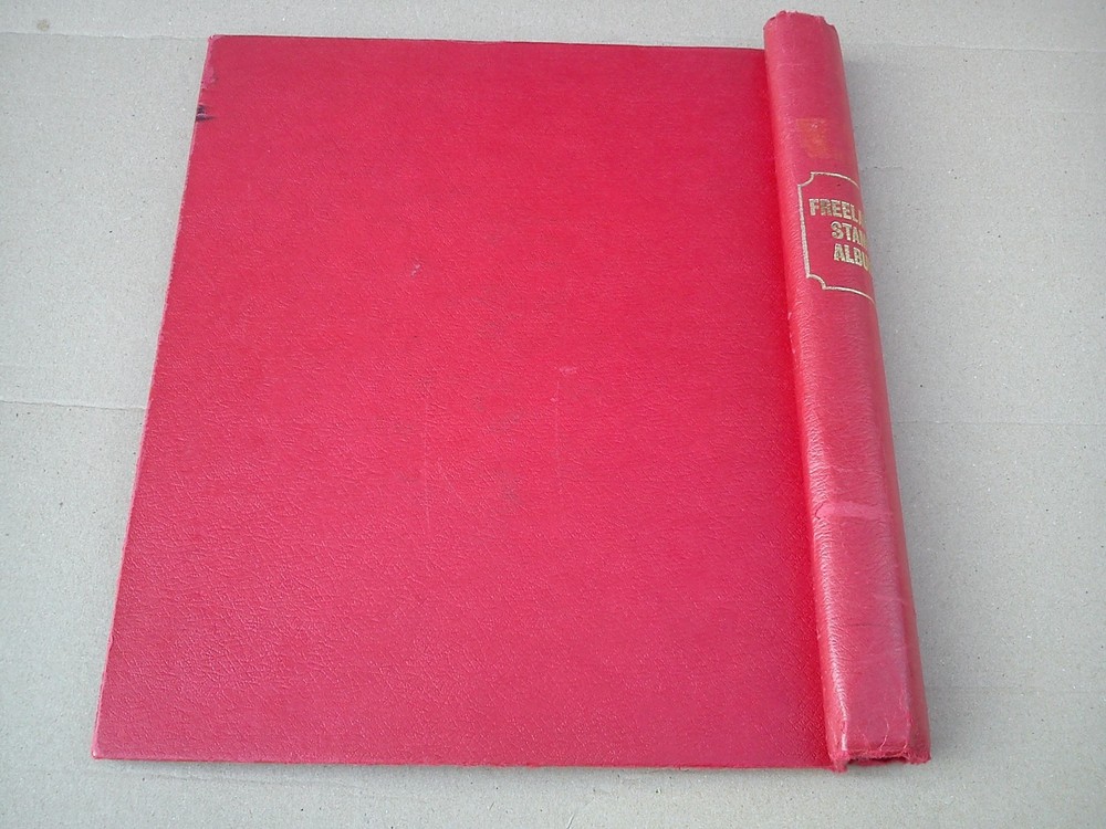 Freelance Stamp Album Folder Binder Storage Springback EMPTY Red Vintage