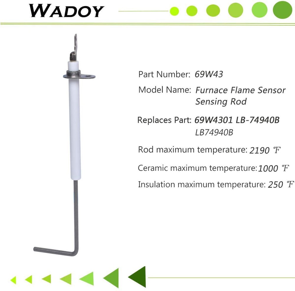 69w43 Flame Sensor Replacement Compatible with Lennox Armstrong Ducane...