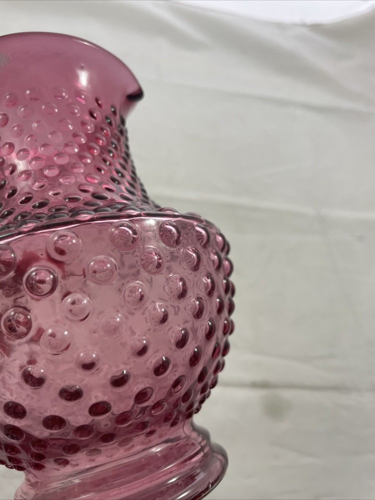 CRANBERRY HOBNAIL FOOTED SMALL PITCHER / JUG