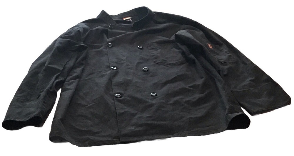 Chef Coat Black, Long Sleeve, M Size by Premium Uniforms ￼