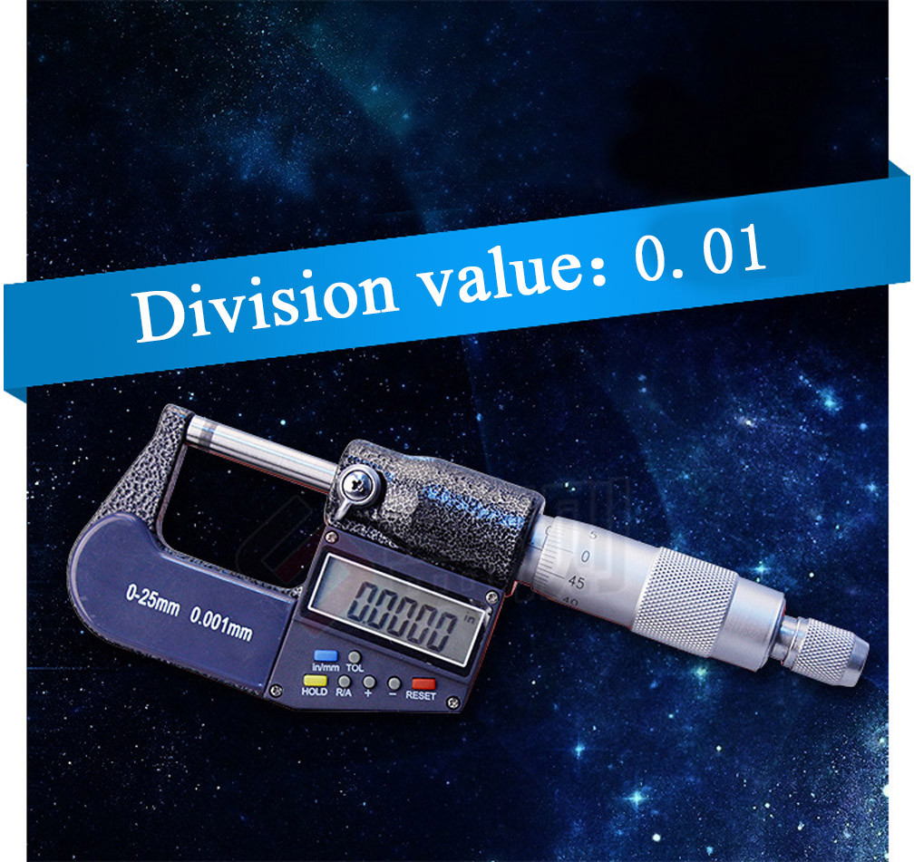 7 Key Digital Electronic Outside Micrometer Caliper 0-25mm/0-1" 0.00005"/0.001mm