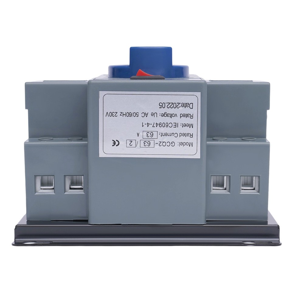 63A ATS Dual Power Automatic Transfer Switch for Generator Changeover Switch 2P