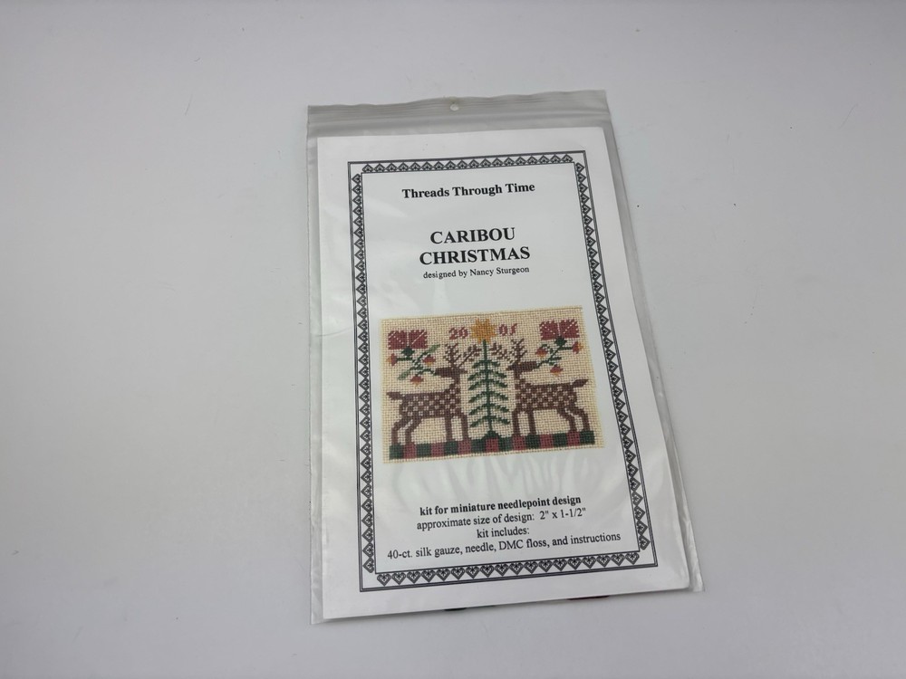 Threads Through Time Caribou Christmas Needlepoint Pattern Kit 6S