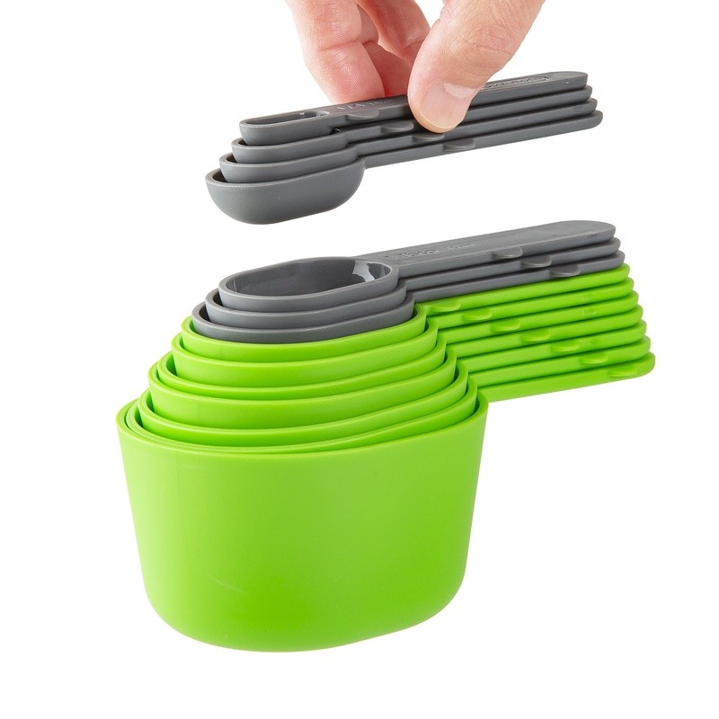 15pc Magnetic Measuring Set Measuring Cups & Spoons Kitchen Tools Space-Saving