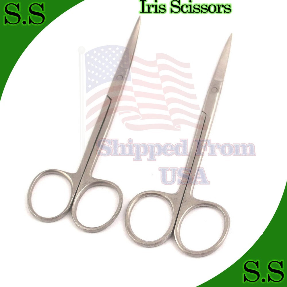 10 ASSORTED IRIS SCISSORS 3.5" STRAIGHT + CURVED