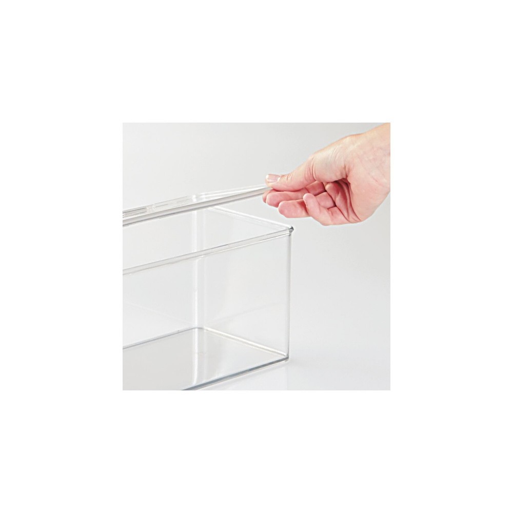 iDesign Recycled Plastic Stackable Pantry Storage Bin 5.5 x 13.3 x 5, Clear