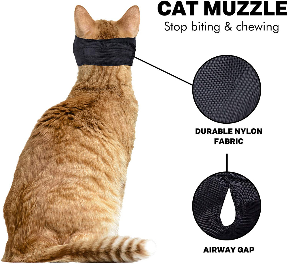 Gentle and Soft Cat Muzzle for Grooming Nylon - Small