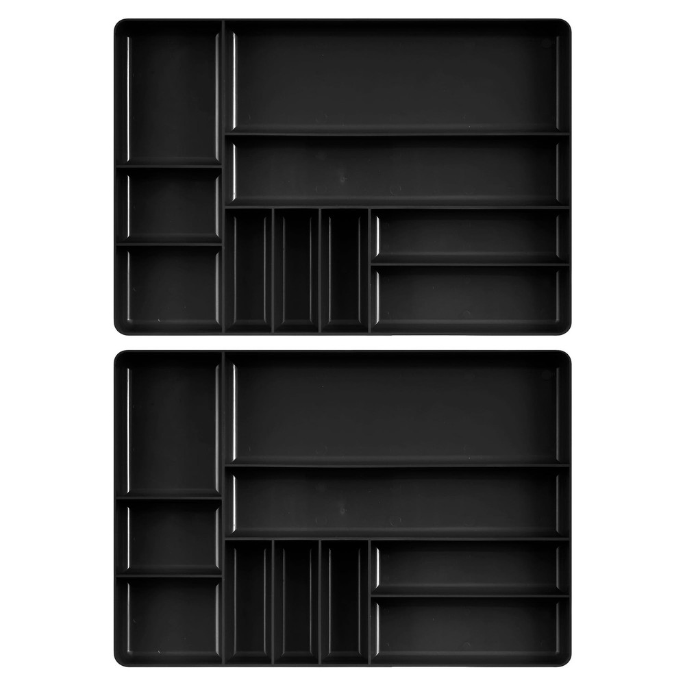 2 Pack of 10 Compartment Trays For Toolbox Drawer Organization, Stackable, St...