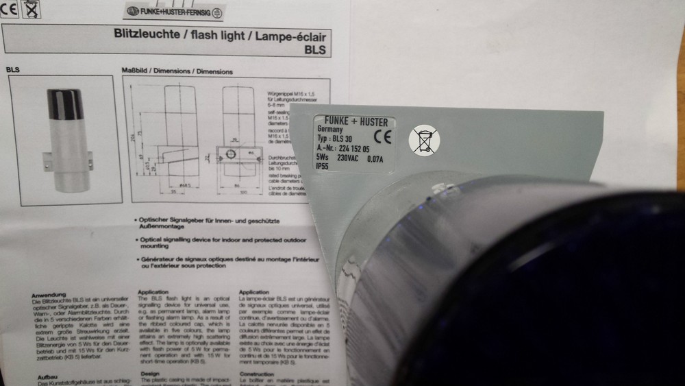 FUNKE HUSTER BLS30 BLUE WARNING LIGHT (R6S3.5)